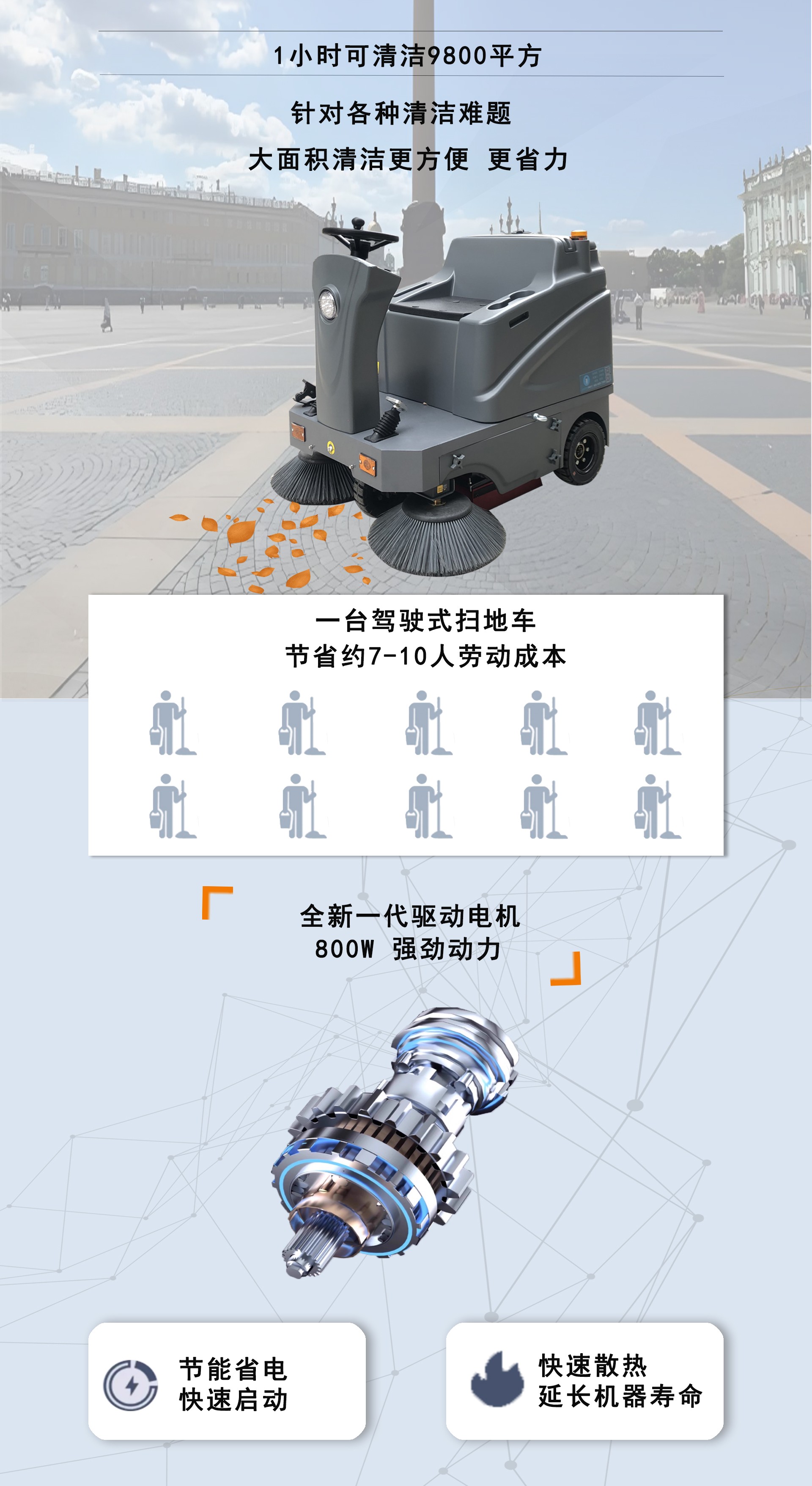 工廠駕駛掃地車,潔臣士掃地機(jī)