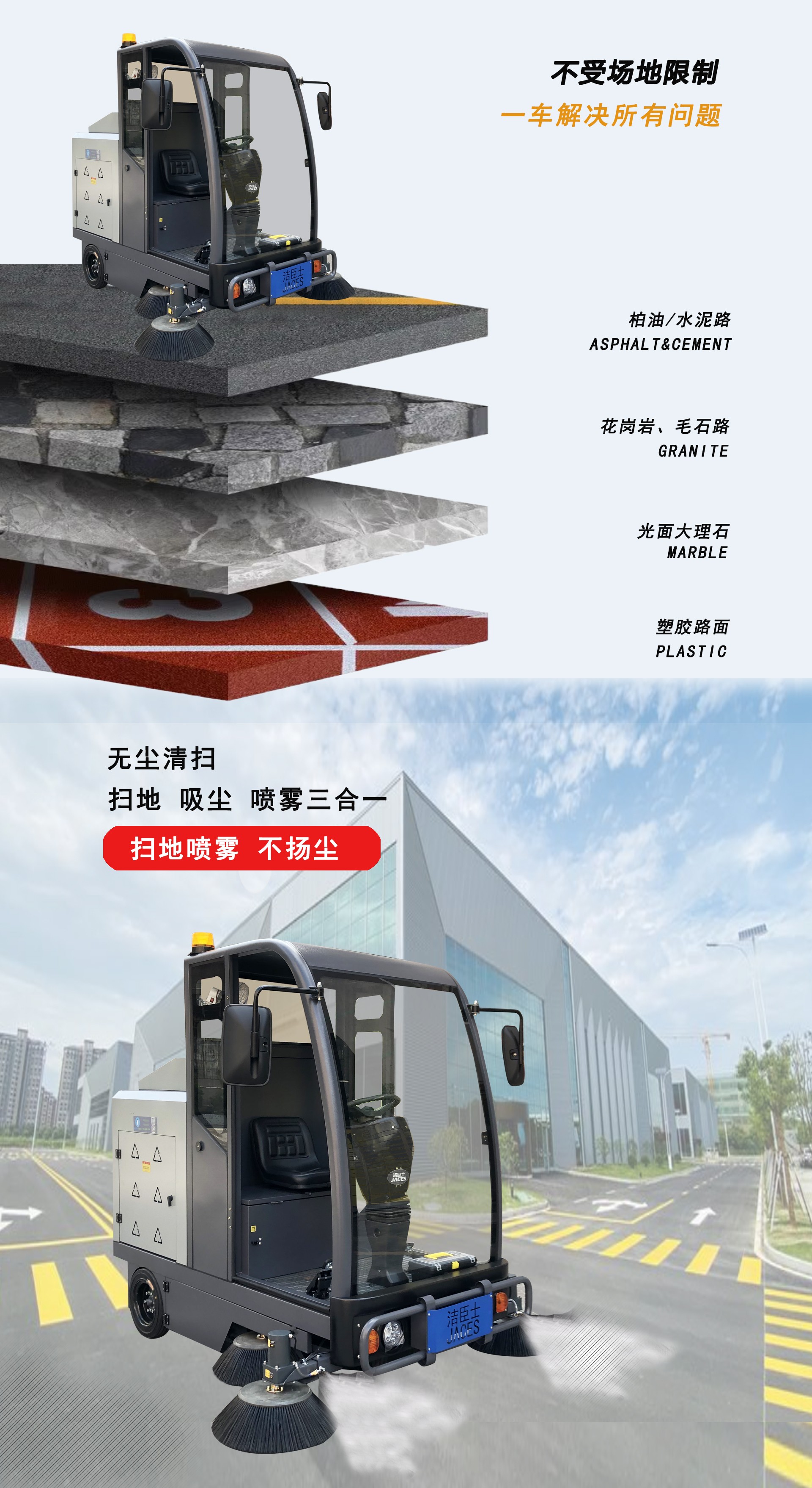 工廠駕駛掃地車,景區(qū)用掃地車